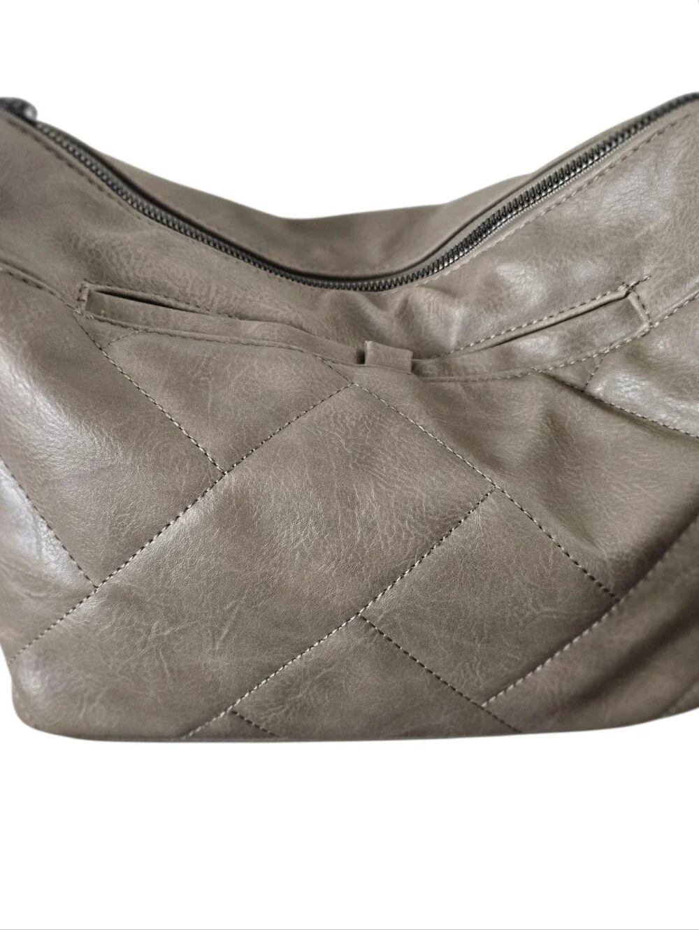 Sam + Hadley Vegan Faux Leather Hobo Bag Black White Chevron Strap Crossbody